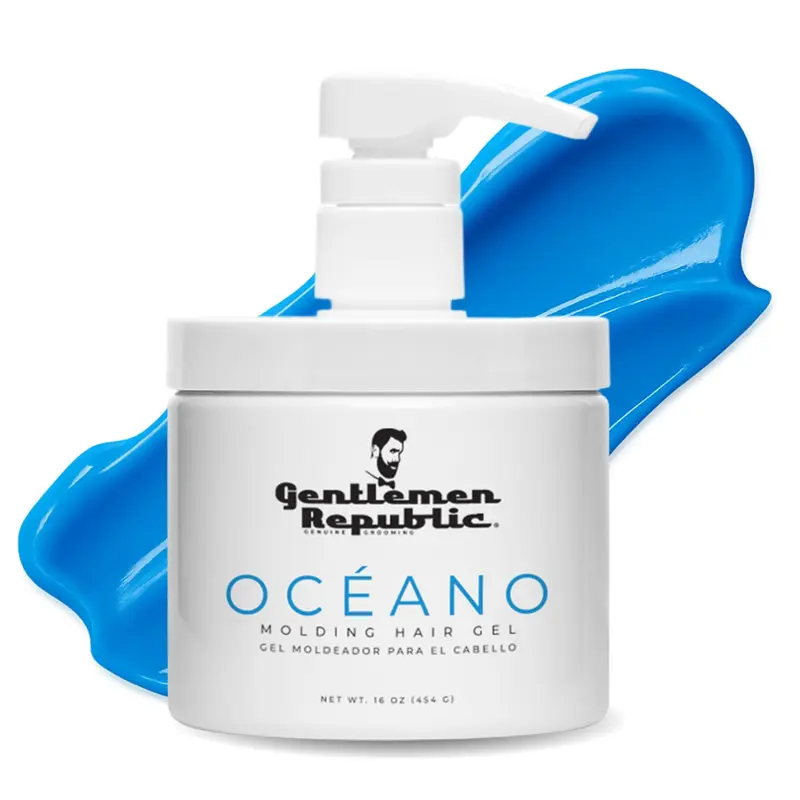 Gentlemen Republic Oceano Gel Cheveux Homme – Maintien Fort et Brillance, Sans Alcool, 16oz, Fabriqué aux États-Unis
