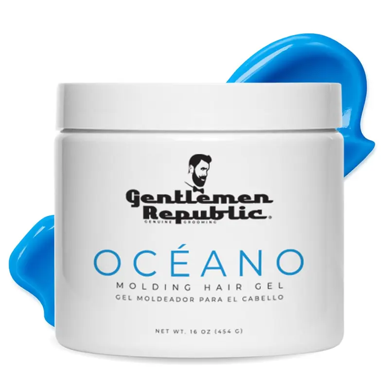 Gentlemen Republic Oceano Gel Cheveux Hommes – Tenue Forte et Brillance, Sans Alcool, 16oz, Fabriqué aux États‑Unis