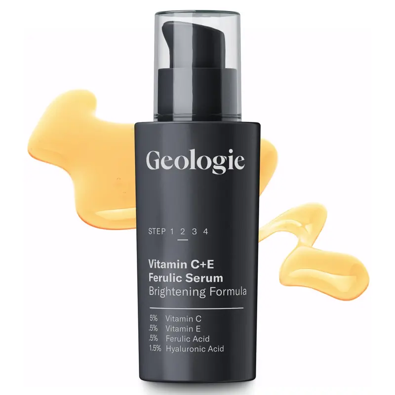 Geologie Sérum Visage Vitamine C + E et Ferulique — Éclaircissant et Raffermissant | 5% Vitamine C Protégée, 0,5% Vitamine E, 1,5% Acide Hyaluronique | 30 ml