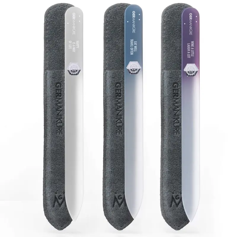 GERMANIKURE Lime à ongles en verre cristal bohémien – Pack 3, fabriqué en République tchèque