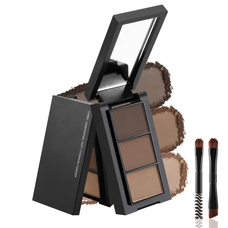 GEUUFEA Kit Sourcils 3 Couleurs — Palette Contour Professionnelle Waterproof