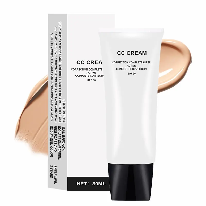 GHFCZOO CC Cream – Correction de teint pour peau mature, teinte claire, SPF50, hydratante, 30 ml