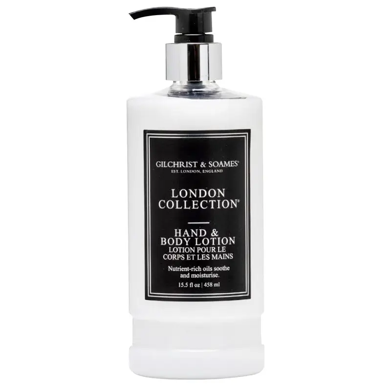 Gilchrist & Soames London – Lotion mains et corps, hydratation naturelle au thé rouge, soja et huile de pépins de raisin – 460 ml
