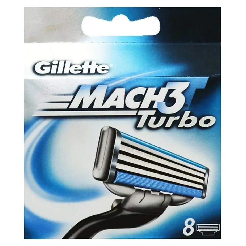 Gillette Mach 3 Turbo – Cartouches de Rechange 8 Pièces (Emballage Variable)