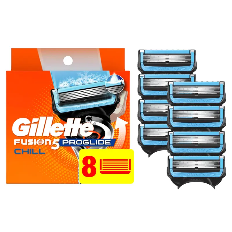 Gillette ProGlide Chill Cartouches Rasoir – 8 Lames Refills pour Hommes