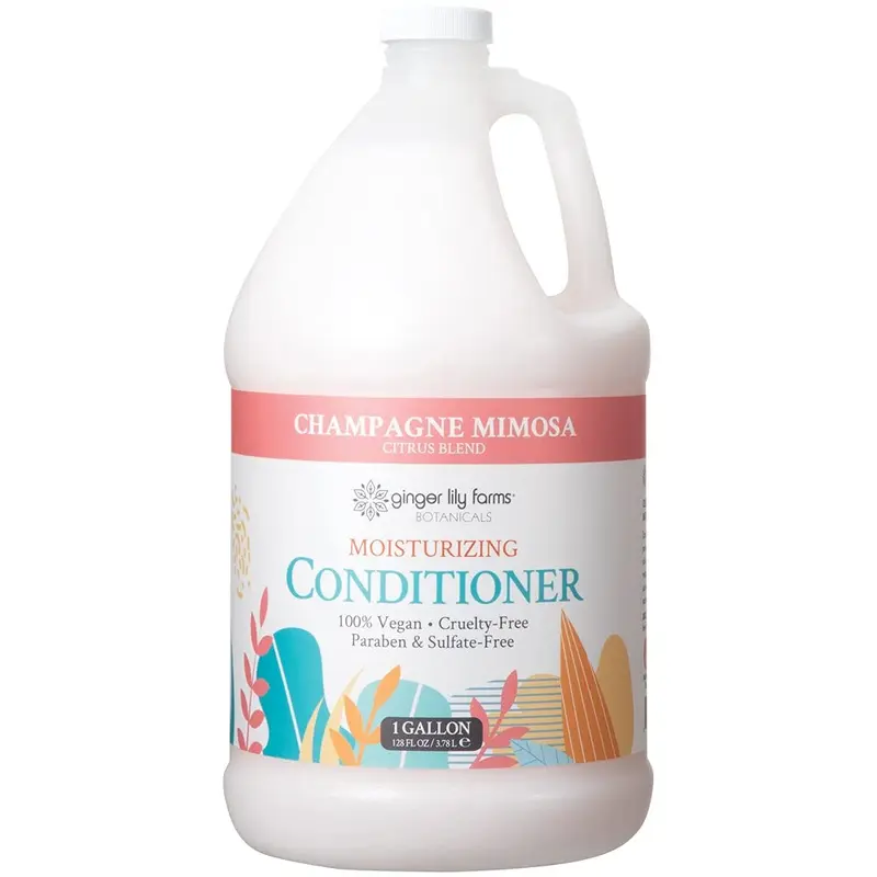 Ginger Lily Farms Botanicals Conditionneur Hydratant – Champagne Mimosa, Végan & Sans Cruauté, Refill 1 Gallon