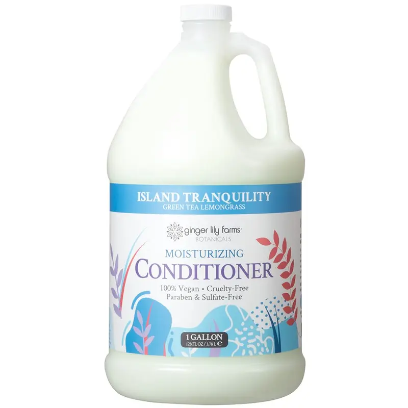 Ginger Lily Farms Botanicals Conditionneur Hydratant Island Tranquility – 1 Gallon, Végan & Sans Cruauté, Parfum Thé Vert Citronnelle