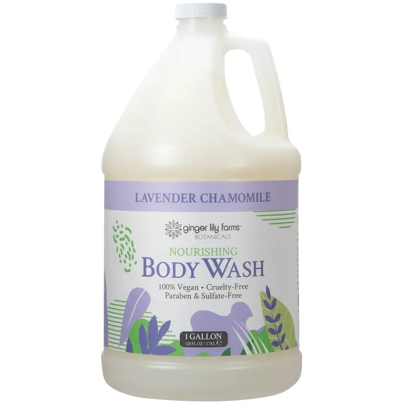 Ginger Lily Farms Botanicals Gel Douche Nourrissant — Lavande Camomille, Recharge 1 Galon, Sans Cruauté