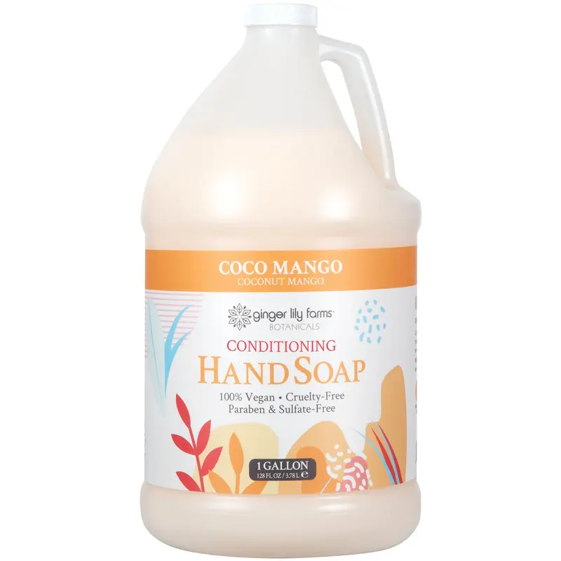 Ginger Lily Farms Botanicals Savon Mains Réutilisable Coco Mango – 1 Galon, 100% végan et sans cruauté