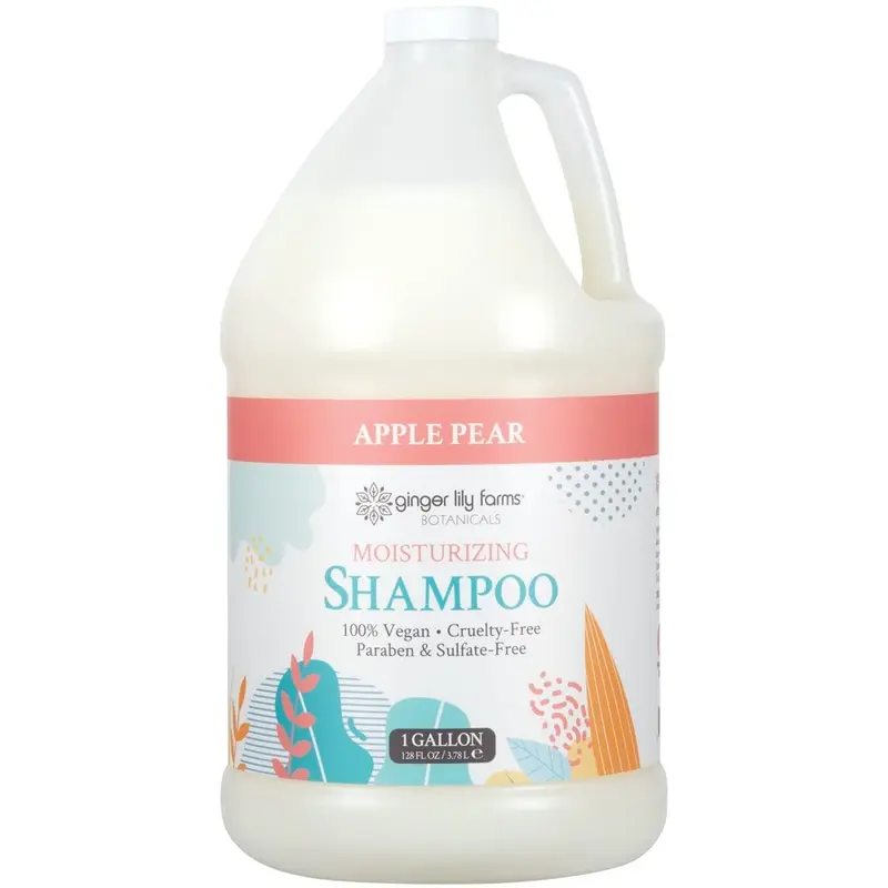 Ginger Lily Farms Botanicals Shampoing Hydratant pour Tous Types de Cheveux – Vegan & Cruelty-Free, Parfum Pomme-Poire, Recharge 1 Gallon (128 oz)
