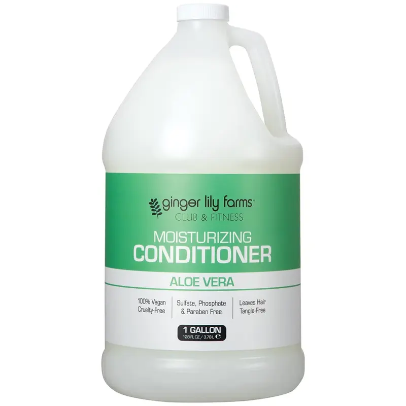 Ginger Lily Farms Club & Fitness – Conditionneur Hydratant Aloe Vera, 1 galon (128 onces liquides), Végan & Non testé sur animaux