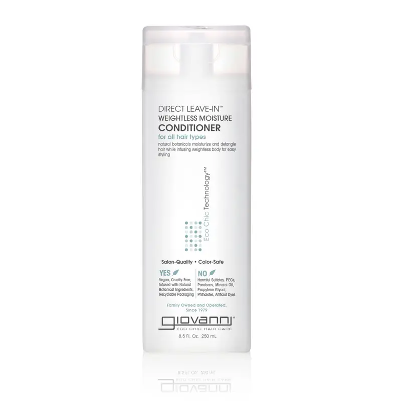 GIOVANNI Direct Leave-In Hydratant Léger pour Boucles et Ondulations – Sans Parabènes, 8,5 oz