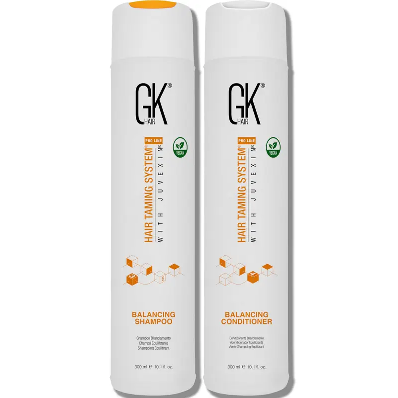 GK HAIR Ensemble Shampoing et Après-Shampoing Équilibrants pour Cheveux Gras – Fraîcheur jusqu’à 72h
