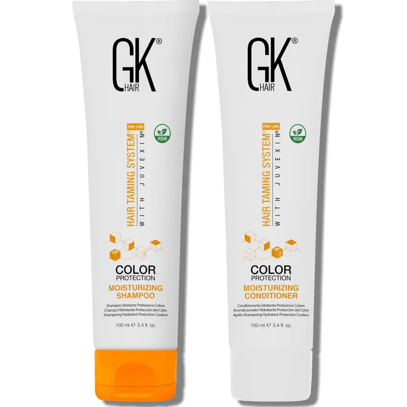 GK HAIR – Shampoing et Conditionneur Format Voyage pour Cheveux Bouclés, Protection Couleur Sans Sulfates