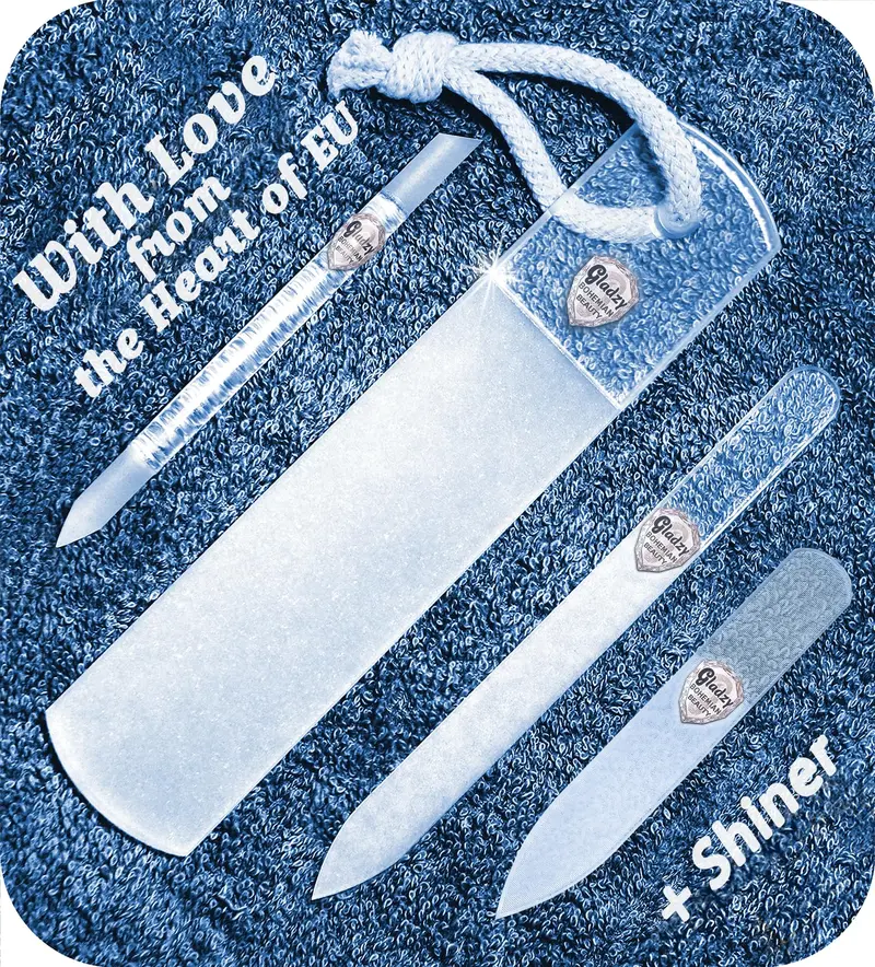 GLADZY Trousse Lime à Ongles en Verre Bohême – Manucure et Pédicure Professionnelles (UE)