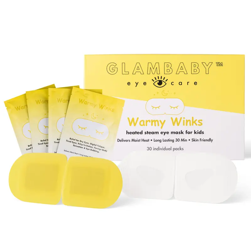 GlamBaby Warmy Winks – Masque Yeux Chauffant pour Enfants, Compresse Chaude Pour Yeux Fatigués et Irrités