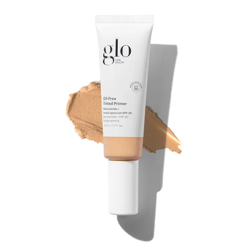 Glo Skin Beauty Primer Teint Minéral Sans Huile SPF 30 - 4-en-1 Base de Teint Médium, 1,7 oz