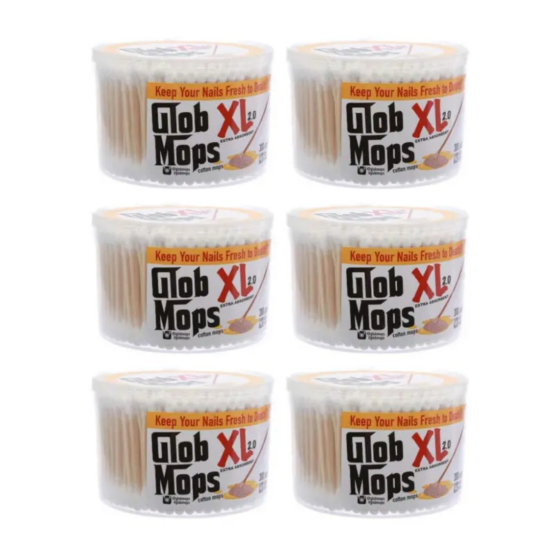 Glob Mops XL – Lot de 6 Bâtonnets de coton, Enroulement 20x Plus Serré