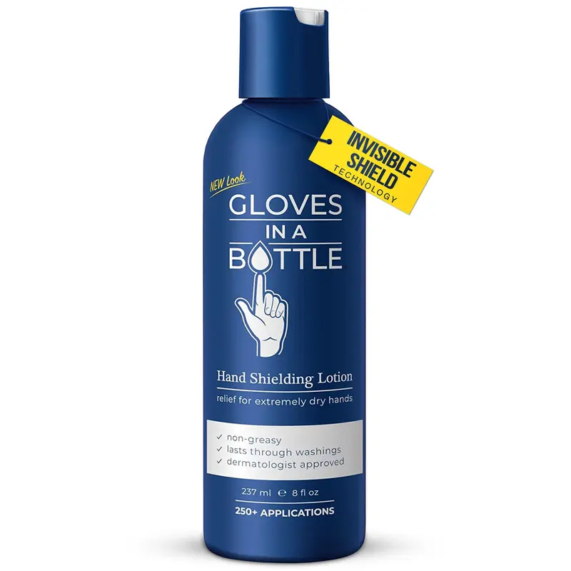 Gloves In A Bottle Shielding Lotion – Bouclier invisible pour les mains, soulagement éventuel pour l’eczéma et le psoriasis, 236 ml (pack d’un)