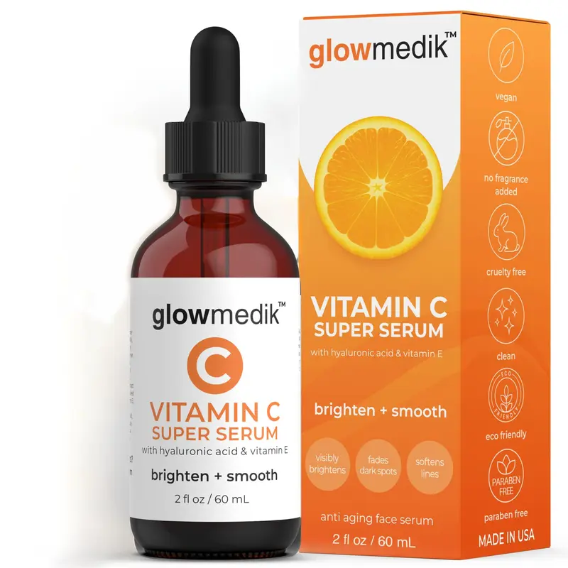GlowMedik Sérum Vitamine C pour le visage – Éclat, hydratation et lissage, 60 ml