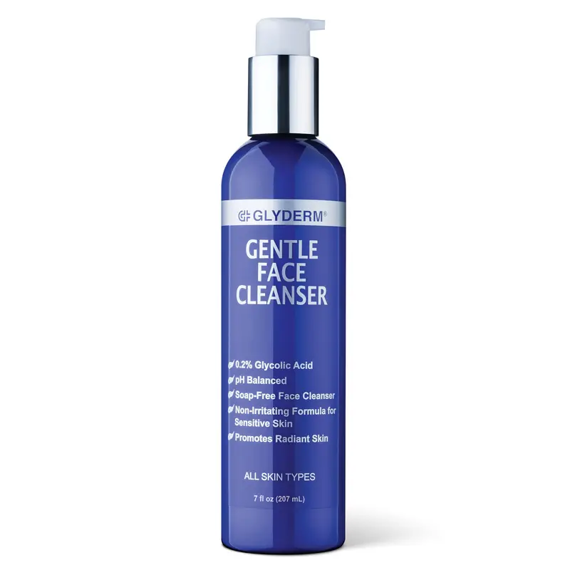 GlyDerm Nettoyant Visage Doux – Sans savon, 0,2% Acide Glycolique ésterifié | 207 ml