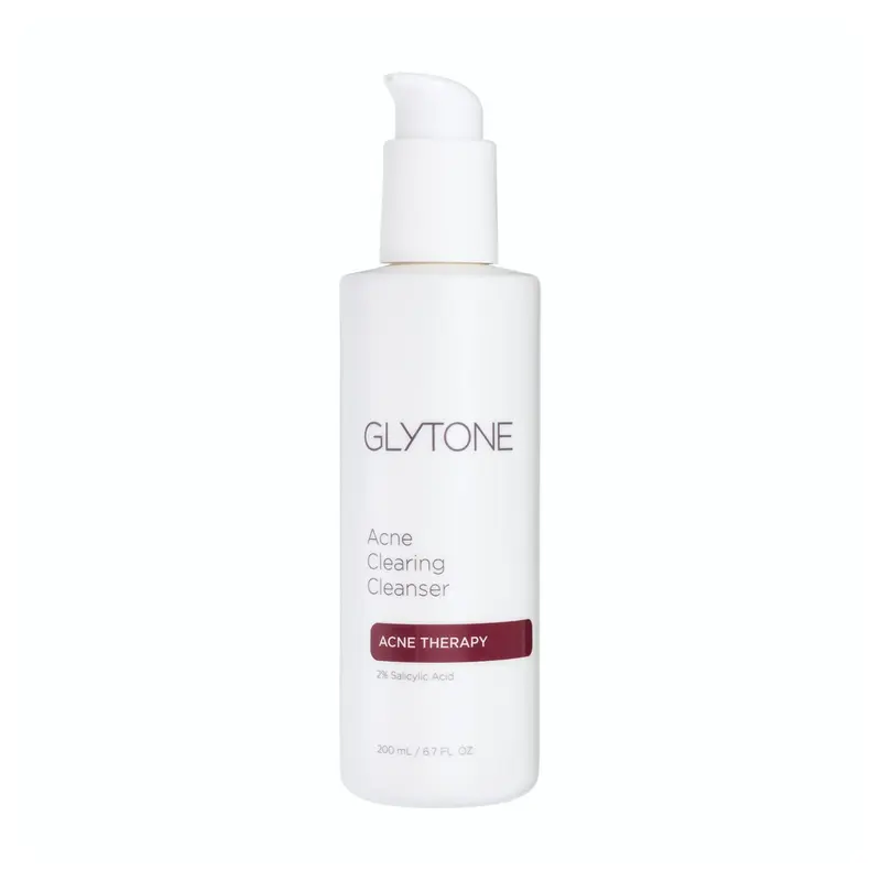 Glytone Acne Clearing Cleanser – Nettoyant Visage 2% Acide Salicylique, pour peau grasse et pores bouchés – 6,7 fl oz