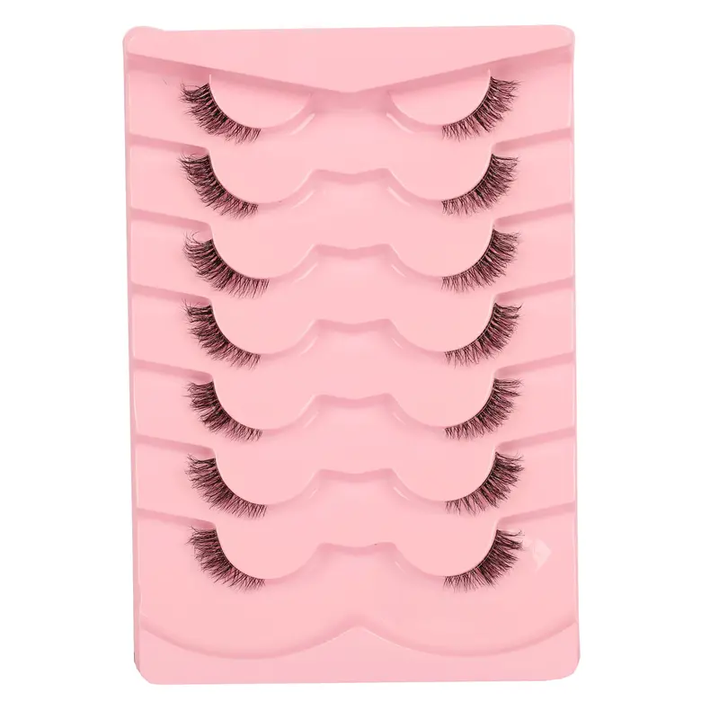 Gmagictobo Faux Cils Courts Naturels – Demi-Cils Wispy, Bande Transparente