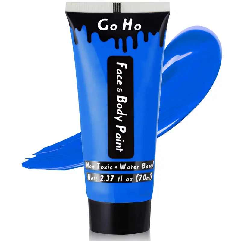 Go Ho – Peinture Visage et Corps Bleu Royal Lavable – Crème à Base d’Eau 70 ml