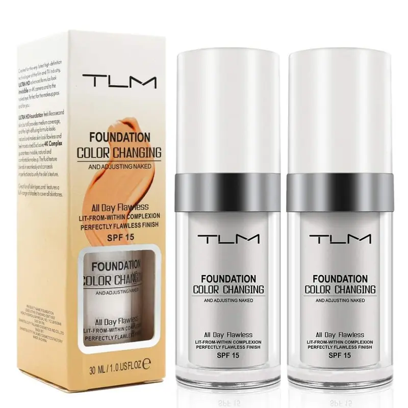 God Blomster TLM Fond de Teint Changeant – Pack 2, Hydratant, SPF15, Non Gras