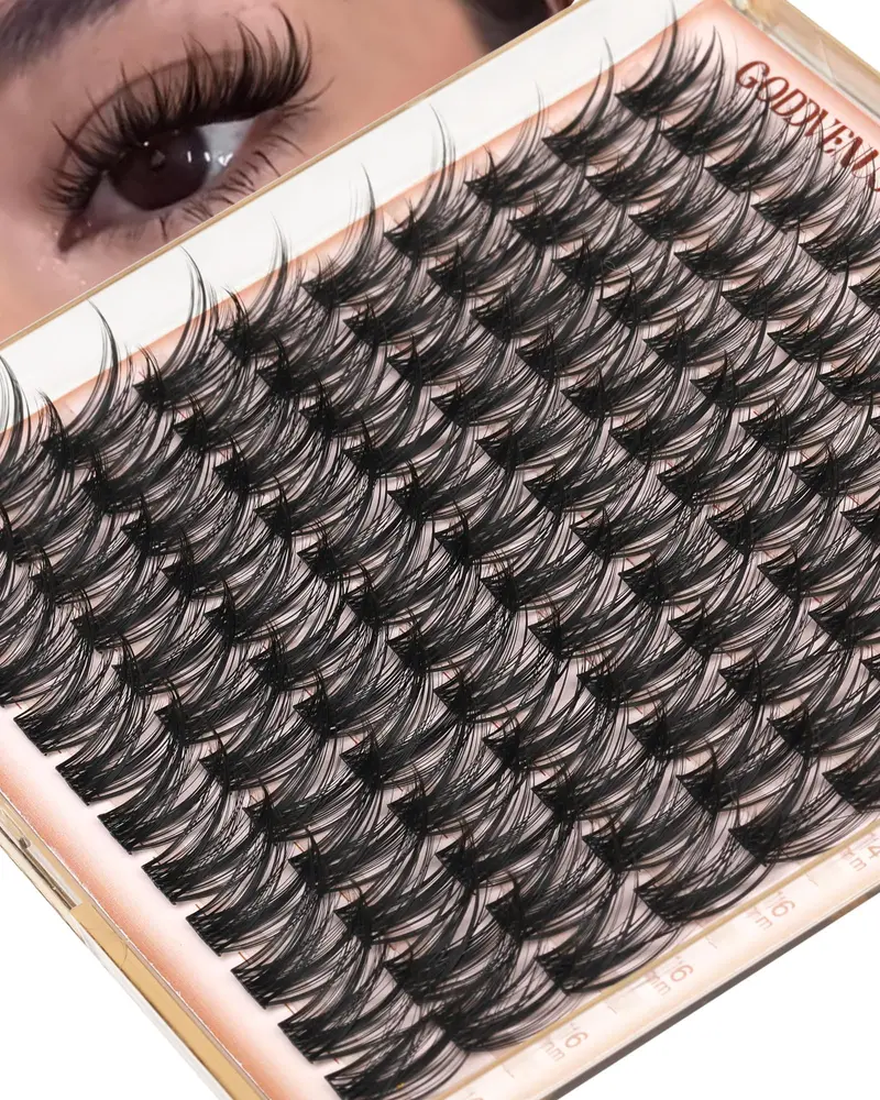 Goddvenus Clusters Wispy de Cils 12-14-16 mm – C Curl, Look Naturel et Léger pour Extensions à Faire Soi‑Même