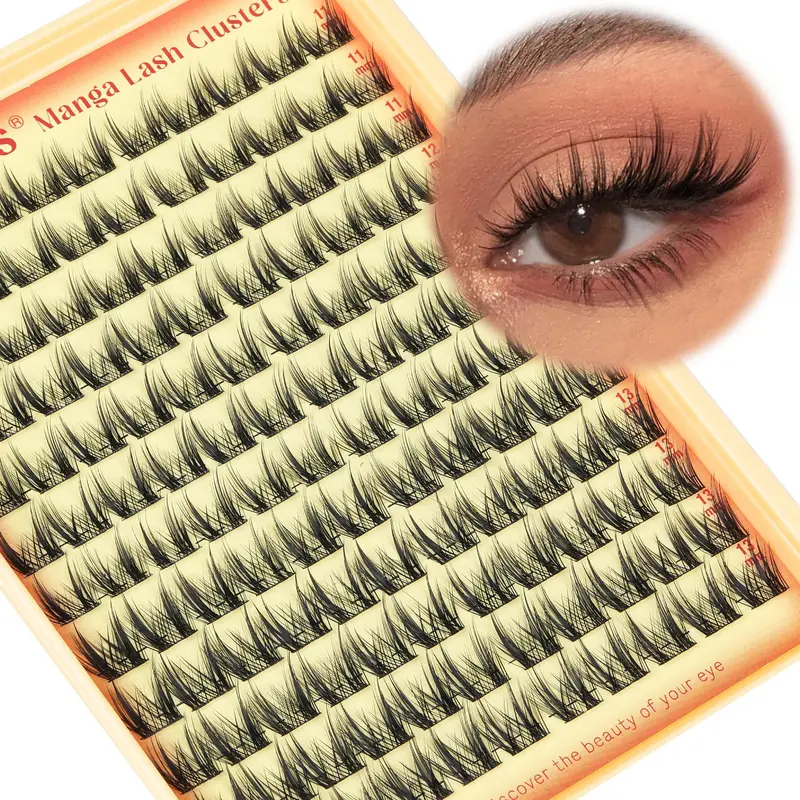 Goddvenus Manga Lash Clusters – Extensions Wispy 11–13mm, Design à Large Couverture