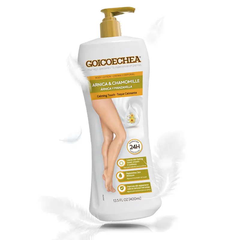 Goicoechea Arnica et Camomille – Lotion pour le corps, hydratation durable et jambes apaisées, veines variqueuses, 399 ml