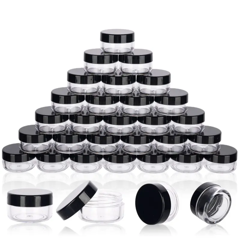 GOLACKY – Contenants échantillons 5 ml avec bouchons, 50 pièces, pots vides avec étiquettes et mini spatules