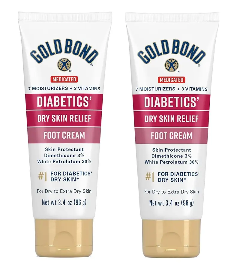 Gold Bond Ultimate Diabétiques – Crème Pieds Sèches Douceur 3,4 oz | Pack de 2