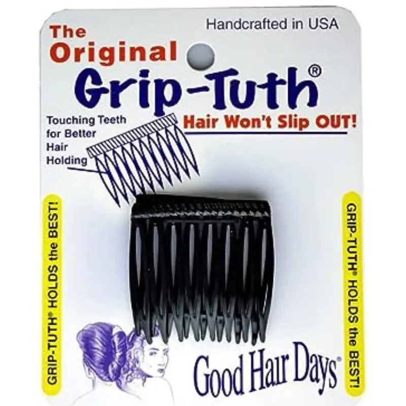 Good Hair Days Peigne Grip-Tuth Tuck – 1,5 po anti-dérapant, set de 2, noir