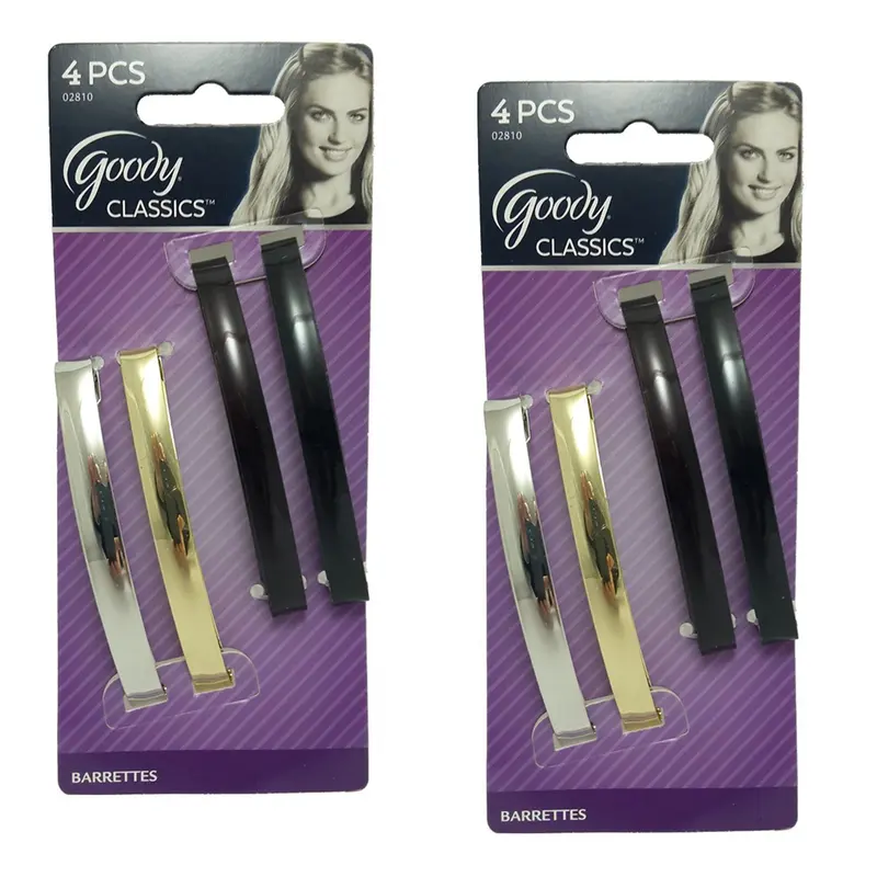 Goody Barrettes Bombées Métalliques Classiques – 3,25 po, Lot de 2