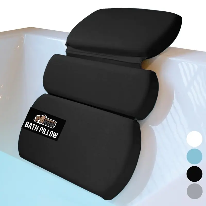 GORILLA GRIP – Coussin de Bain Luxueux avec Ventouses Fortes, Soutien Tete et Cou, Spa à Domicile