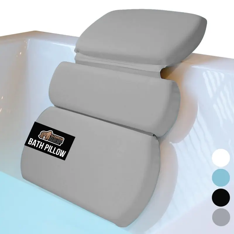 GORILLA GRIP Oreiller de Bain pour Baignoire – Ventouses Solides et Soutien du Cou