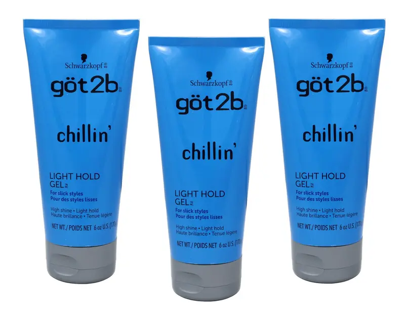 Got2B Chillin Gel – Tenue légère et brillance pour cheveux courts à moyens | Pack de 3 flacons de 6 oz