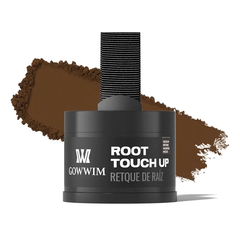 gowwim Poudre Ligne Cheveux Brun Moyen – Couvre Racines Grises et Retouche Cheveux Fins