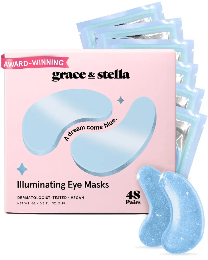 grace & stella Masques contour des yeux bleu – 48 paires vegan sans parabènes