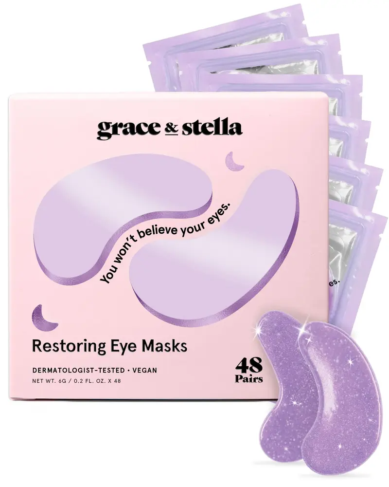 Grace & Stella — Patchs Yeux Retinol Gel pour Poches et Cernes, Hyaluronique Végan, 48 Paires