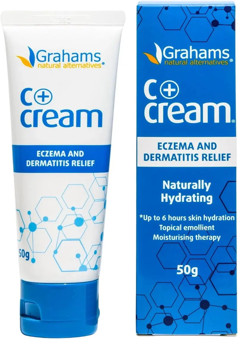 Grahams Natural C+ Crème Eczéma et Dermite – Sans Corticoïdes, Miel de Manuka & Calendula – Hydratante (1,76 oz)
