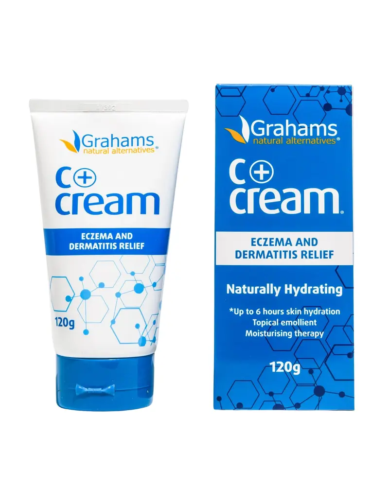 Grahams Natural C+ Crème Eczéma — Hydratant Sans Corticoïdes, Ingrédients Naturels et Miel de Manuka (4,23 oz)