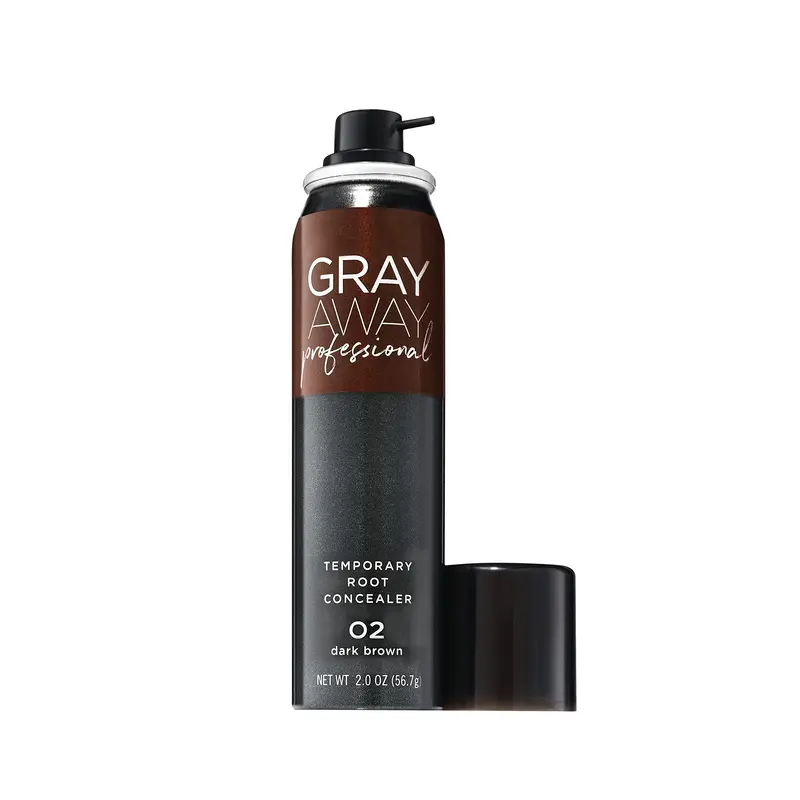GRAY AWAY – Spray temporaire de retouche racines brun foncé, 2 oz