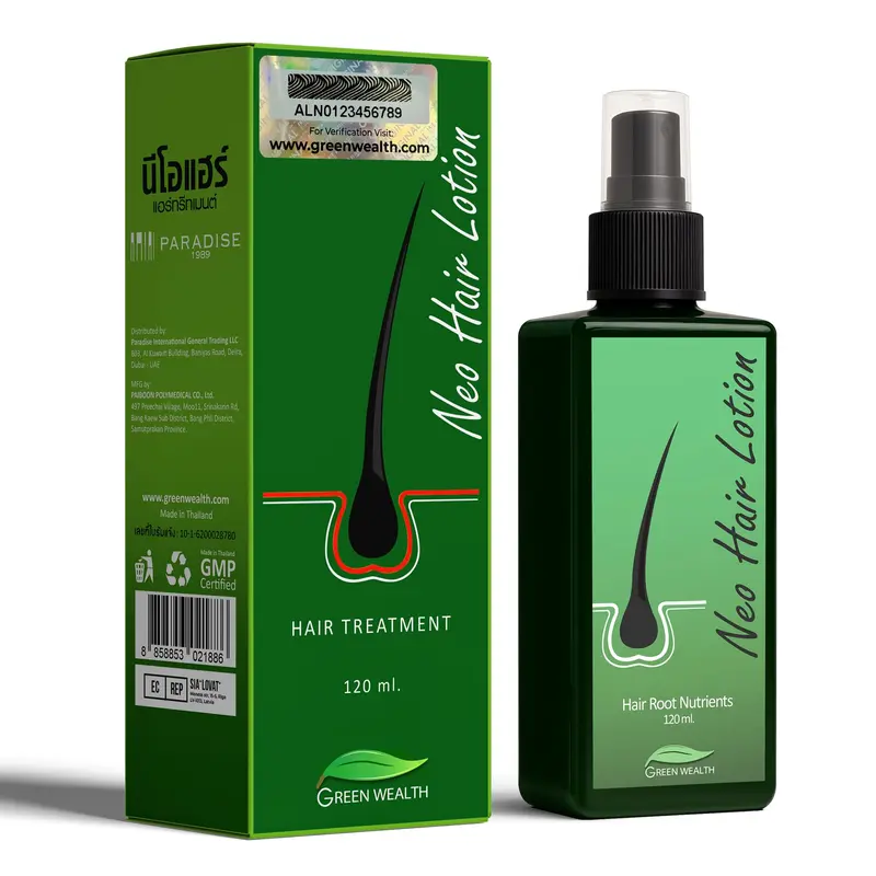 Green Wealth Neo Hair Lotion – Stimule la pousse et fortifie les cheveux | Ginseng, Saw Palmetto & Prêle | 120 ml