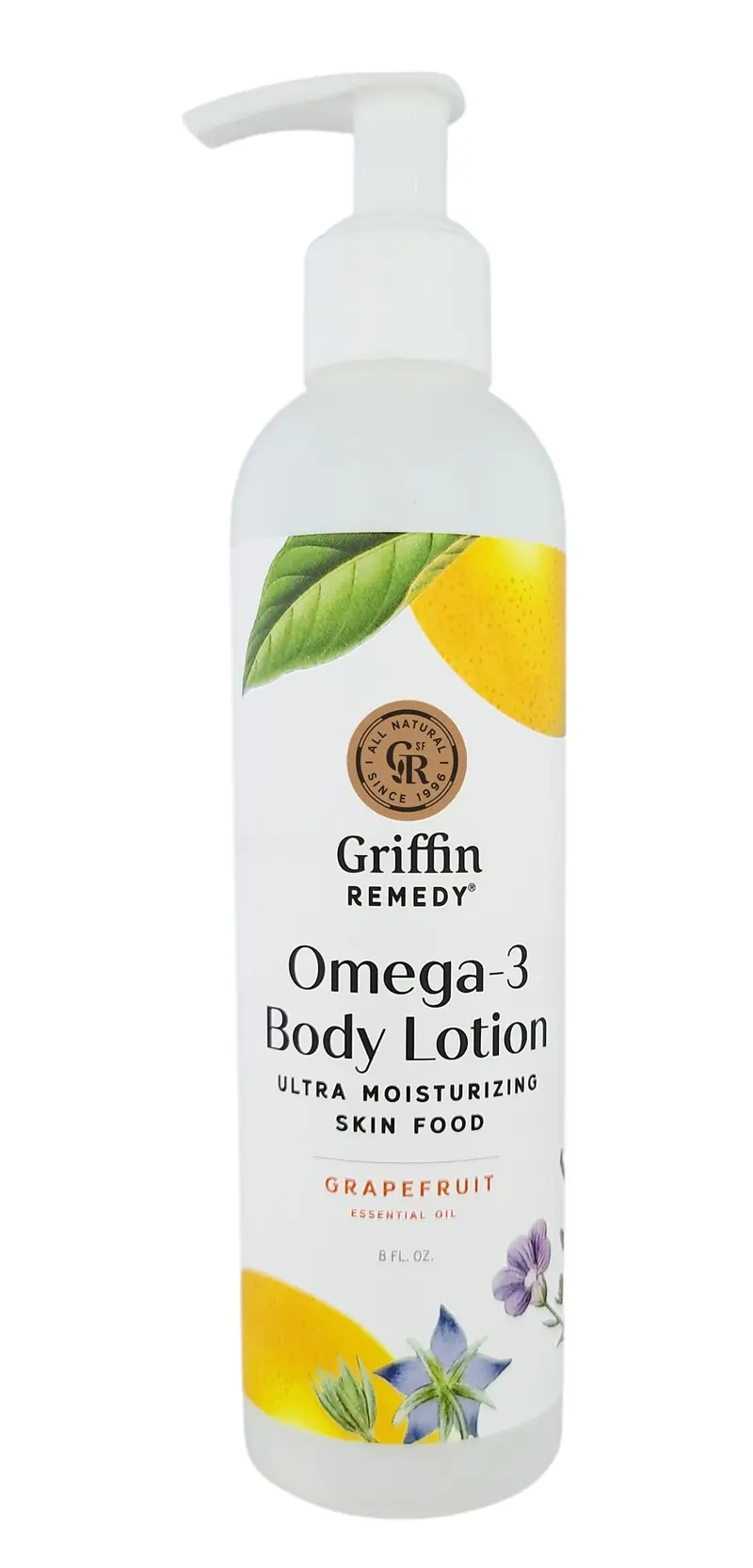 Griffin Remedy Lotion Corps Omega-3 au Pamplemousse – MSM Bio, Vegan, Sans Parabènes et Sans SLS