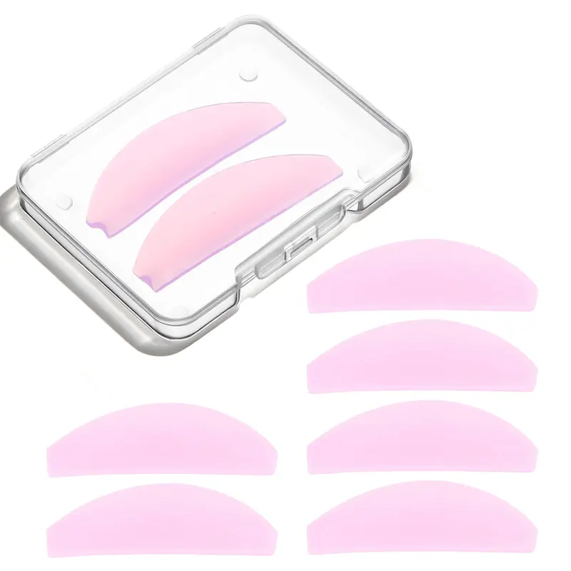 Gsbnjuy 8 coussins plats de levage des cils 1mm Rose – Silicone réutilisable, sans colle, lamination salon