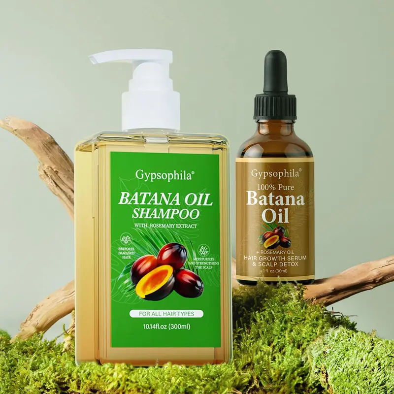 Gypsophila Pack Batana Oil pour la croissance des cheveux – Shampoing Batana et Romarin Pur