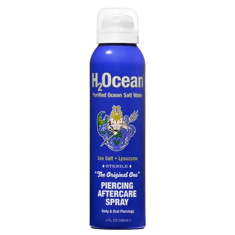 H2Ocean Spray Soin Après-Pierçage et Eau Saline – Nettoyage pour Piercings du Corps et du Visage – 4 oz